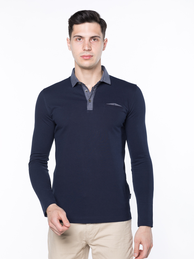 Футболка-Поло с длинным рукавом мужская 112040014 